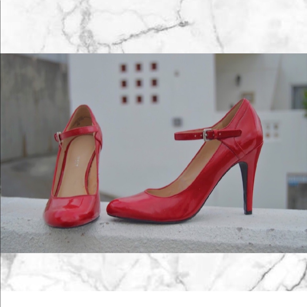 Nine West Red Mary Jane Heels
